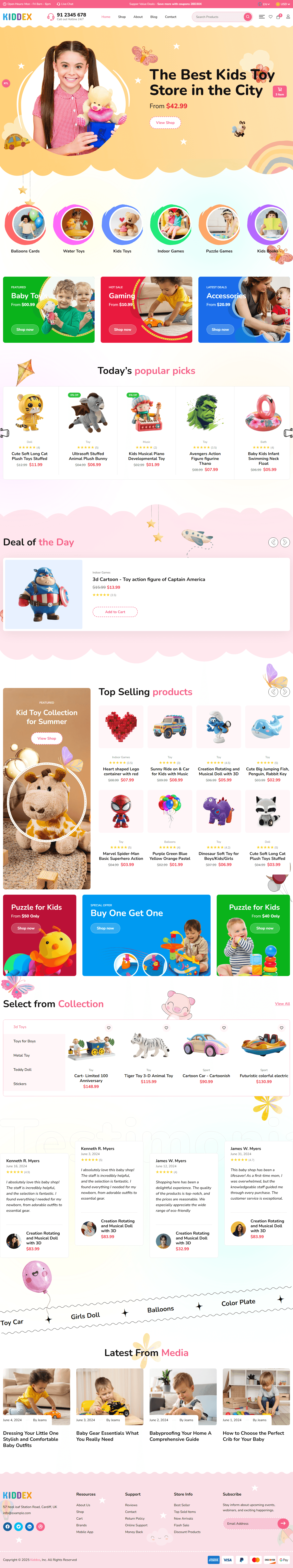 Toys E-commerce Store — Kiddex Toys Store